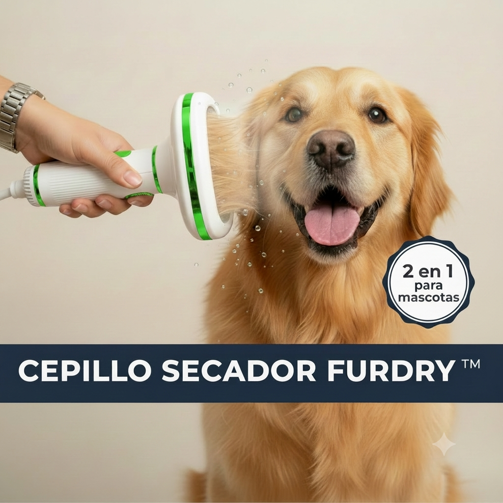 Cepillo secador mascotas 2 en 1 